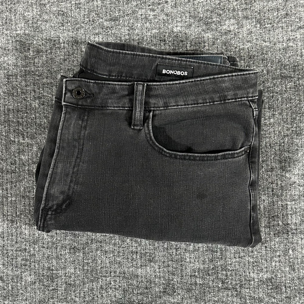 Bonobos Jeans Mens's Size 38x32 Black Straight Leg Denim Casual Stretch READ - Picture 1 of 13